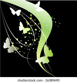 Abstract background with native elements on black background