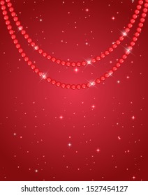Abstract background with natural pearl garlands of beads. Vector illustration. EPS10