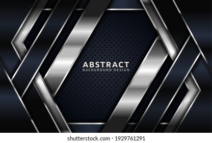 Antecedentes abstractos. Combinación de líneas marinas y plateadas. Usable para tarjeta de felicitación, banner, Landing Page, Presentation Background, Etc.