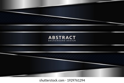 Abstract Background. Navy and Silver Lines Combination. Usable for Greeting Card, Banner, Landing Page, Presentation Background, Etc.