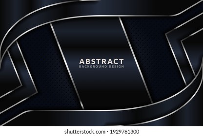 Antecedentes abstractos. Combinación de líneas marinas y plateadas. Usable para tarjeta de felicitación, banner, Landing Page, Presentation Background, Etc.