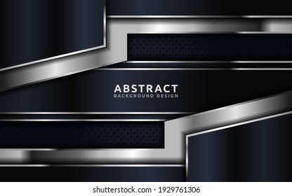 Abstract Background. Navy and Silver Lines Combination. Usable for Greeting Card, Banner, Landing Page, Presentation Background, Etc.