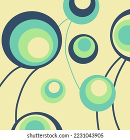 Abstract background with navy teal green yellow beige circle. navy, teal, green, yellow, and beige abstract modern transparency circle presentation background. Vector circles template vector design.