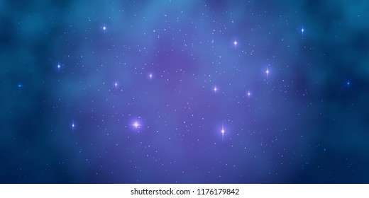 Abstract background with nebula and stars. Concept design. Vector illustration. 