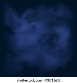 Abstract Background, Nebulae and Galaxies in Space, Smoke on the Blue Background, Vector Illustration