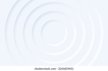 Abstract background neomorphism style. White Concentric Neumorphic Circles