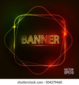Abstract Background - neon banner on Dark Design