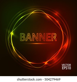 Abstract Background - neon banner on Dark Design