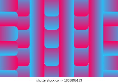 Abstract background neon blue pink rectangle rounded geometric