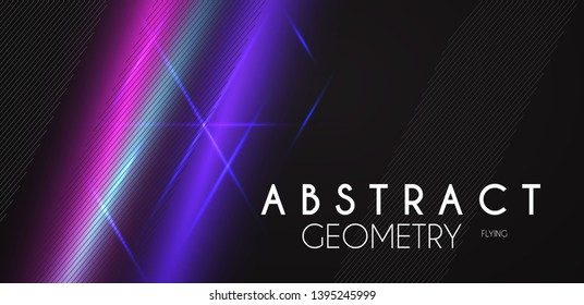 Abstract Background with Neon Blurred Lights. Line Motion.