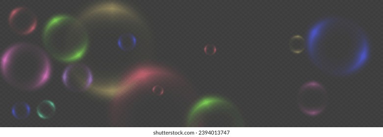 Fondo abstracto con burbujas de neón, bolas de vidrio coloridas iridiscentes o esferas sobre un fondo negro.	
