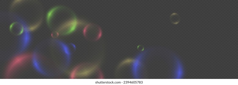 Fondo abstracto con burbujas de neón, bolas de vidrio coloridas iridiscentes o esferas sobre un fondo negro.