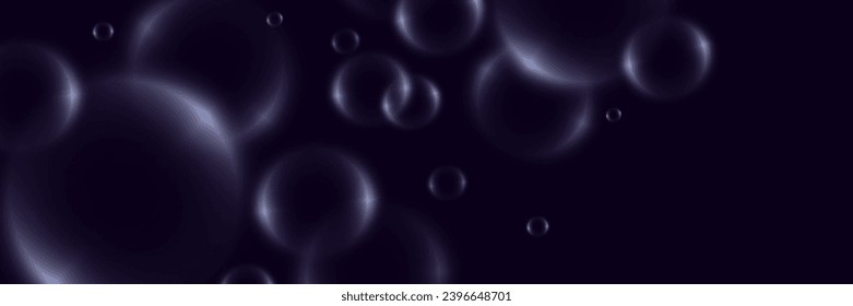 Fondo abstracto con burbujas de neón, bolas de vidrio coloridas iridiscentes o esferas sobre un fondo negro.	
