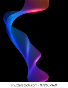 Abstrakter Hintergrund mit neonfarbigen Linien, Vektorgrafik.