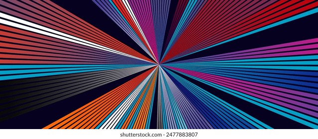 Abstract background neon glow colors.Explosion in universe. Cosmic background for events, parties, celebrations. Speed of light in galaxy. vector