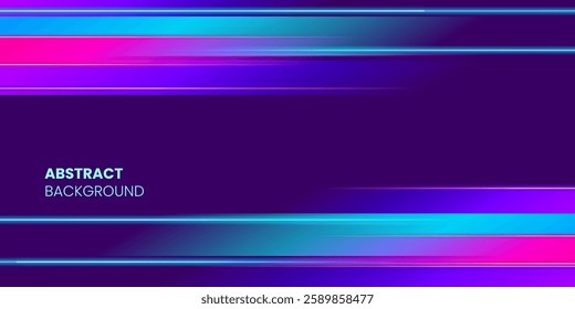 Abstract background with neon glow stripes. Copy space. Stock vector illustration.