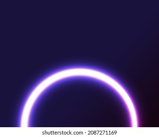Fondo abstracto con círculo brillante neón. Cartel con espacio de copia