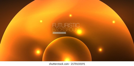 Fondo abstracto con efectos de luz neón brillante. Formas redondeadas, triángulos y círculos. Fondo de escritorio para el concepto de tecnología de IA, blockchain, comunicación, 5G, ciencia, negocios y tecnología