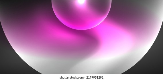 Fondo abstracto con efectos de luz neón brillante. Formas redondeadas, triángulos y círculos. Fondo de escritorio para el concepto de tecnología de IA, blockchain, comunicación, 5G, ciencia, negocios y tecnología