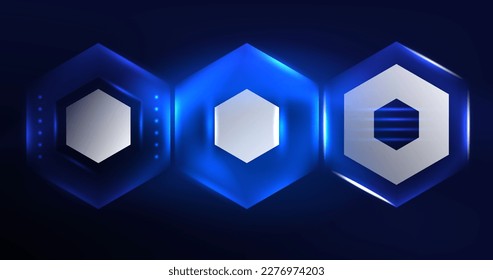 Abstract background neon hexagon vector illustration