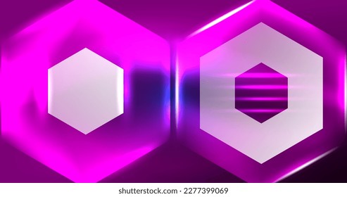 ilustración del vector del neón hexagón de fondo abstracto