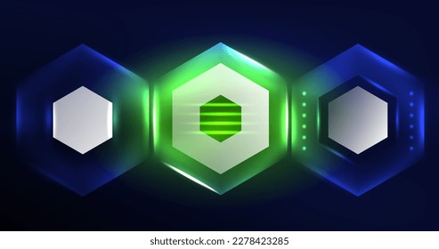 Abstract background neon hexagon vector illustration