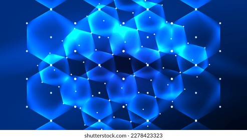 ilustración del vector del neón hexagón de fondo abstracto