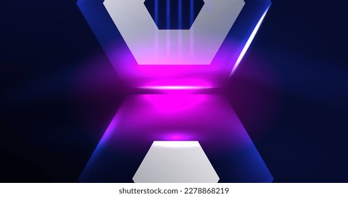 Abstract background neon hexagon vector illustration