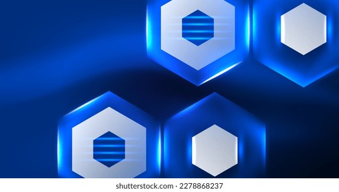 Abstract background neon hexagon vector illustration
