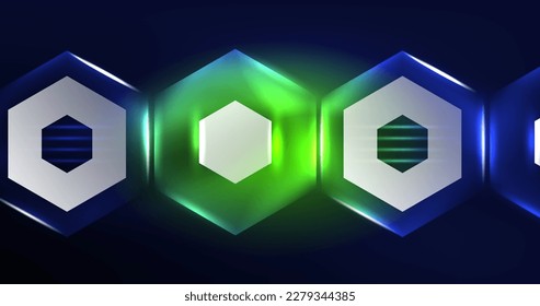 Abstract background neon hexagon vector illustration