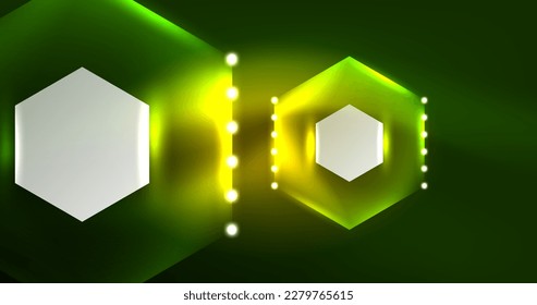 Abstract background neon hexagon vector illustration