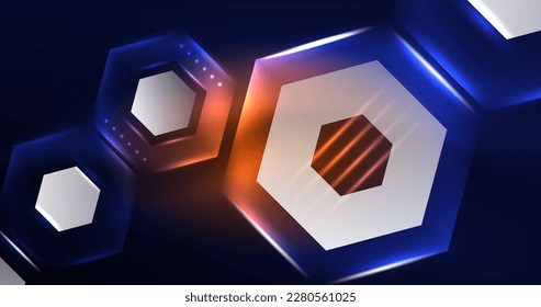 Abstract background neon hexagon vector illustration