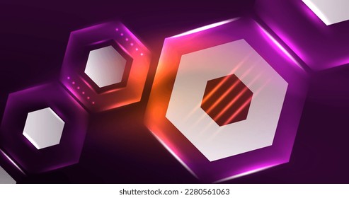 Abstract background neon hexagon vector illustration