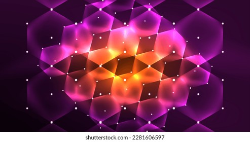 Abstract background neon hexagon vector illustration