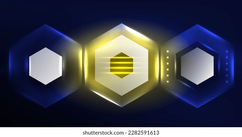 Abstract background neon hexagon vector illustration