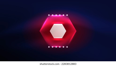 Abstract background neon hexagon vector illustration