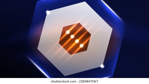 Abstract background neon hexagon vector illustration