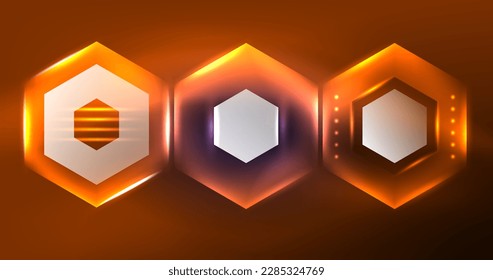 Abstract background neon hexagon vector illustration