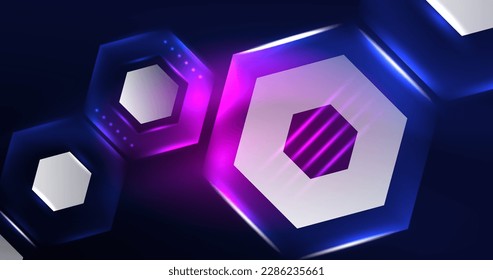 Abstract background neon hexagon vector illustration