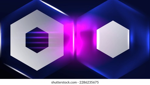 Abstract background neon hexagon vector illustration