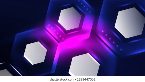 Abstract background neon hexagon vector illustration