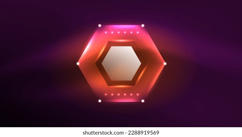 ilustración del vector del neón hexagón de fondo abstracto