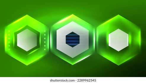 Abstract background neon hexagon vector illustration