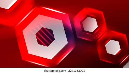 Abstract background neon hexagon vector illustration