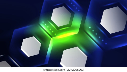 Abstract background neon hexagon vector illustration