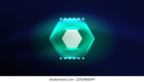 Abstract background neon hexagon vector illustration