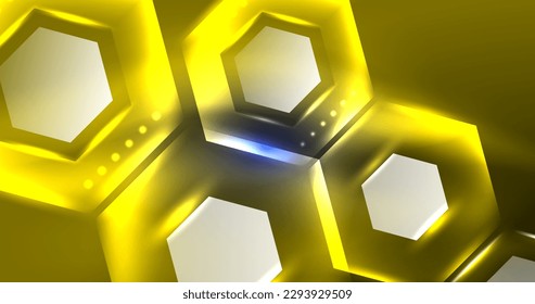 Abstract background neon hexagon vector illustration