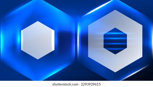 ilustración del vector del neón hexagón de fondo abstracto