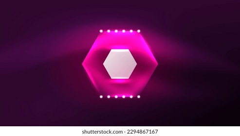 Abstract background neon hexagon vector illustration