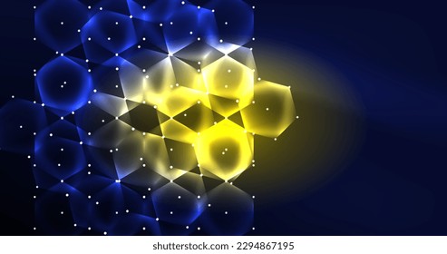 ilustración del vector del neón hexagón de fondo abstracto